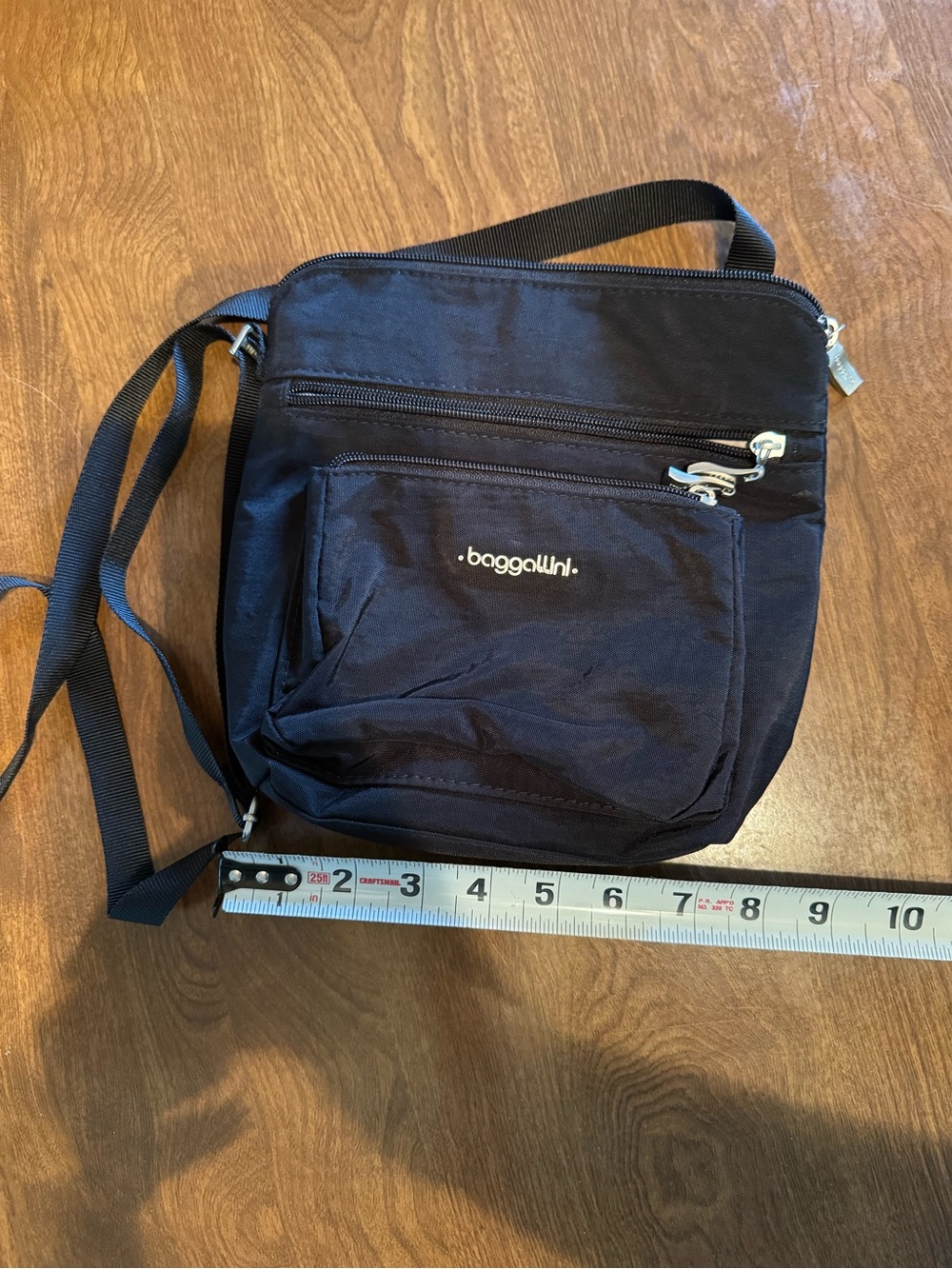 Baggallini Black Nylon Compact Crossbody Bag